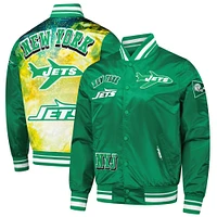 Veste à boutons-pression en satin sublimé Pro Standard Green New York Jets pour homme