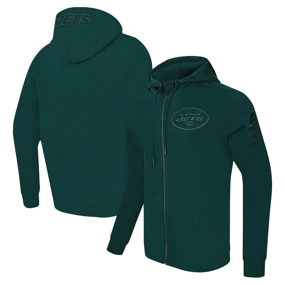 Men's Pro Standard Green New York Jets Triple Tonal Full-Zip Hoodie