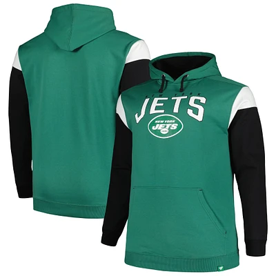 Men's Profile Green New York Jets Big & Tall Trench Battle Pullover Hoodie