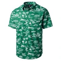 Men's Reyn Spooner Green New York Jets Throwback Pua Performance Polo