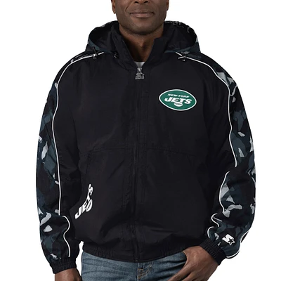 Sweat à capuche entièrement zippé Starter Black New York Jets Thursday Night Gridiron pour hommes