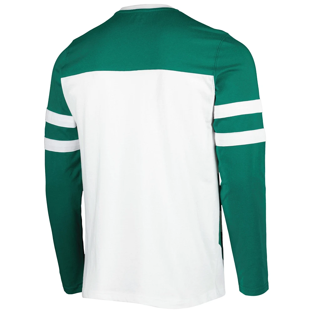 Men's Starter Green/White New York Jets Halftime Long Sleeve T-Shirt