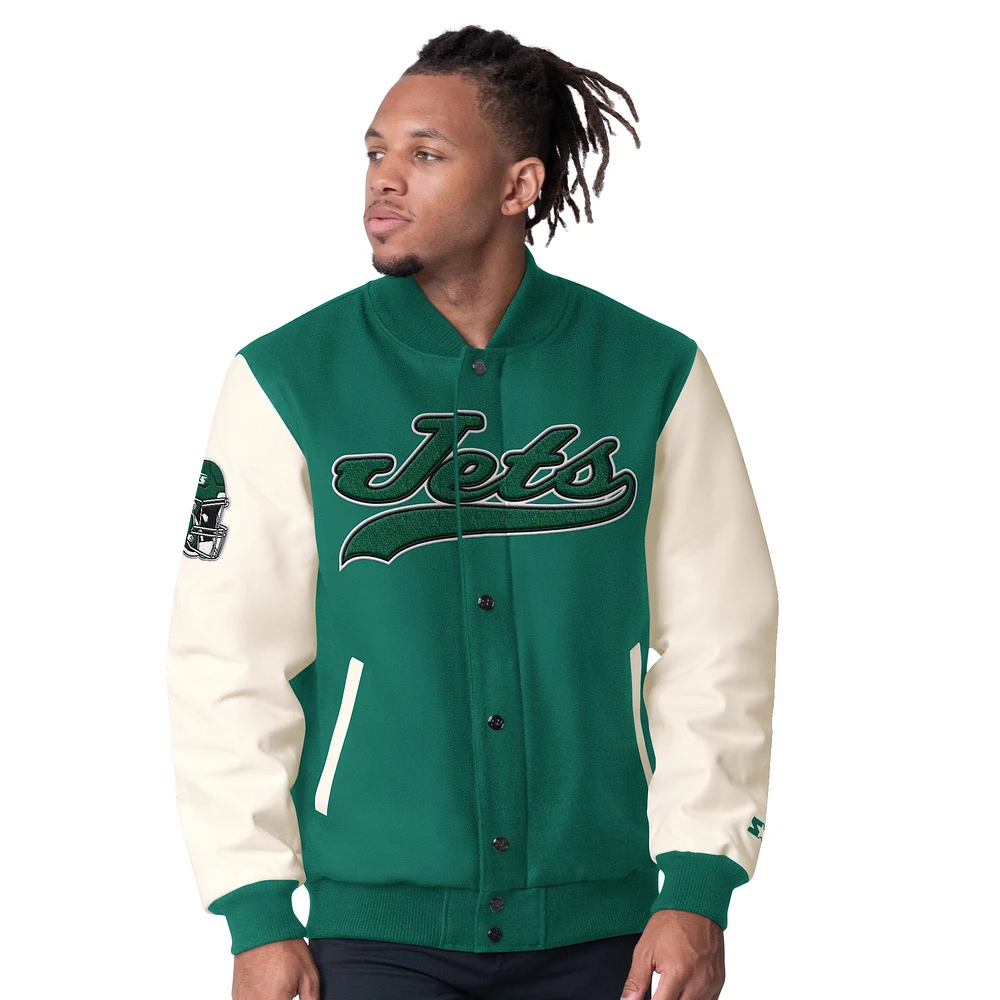 Veste de survêtement complète verte Starter New York Jets pour homme