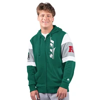 Men's Starter Green New York Jets Extreme Full-Zip Hoodie