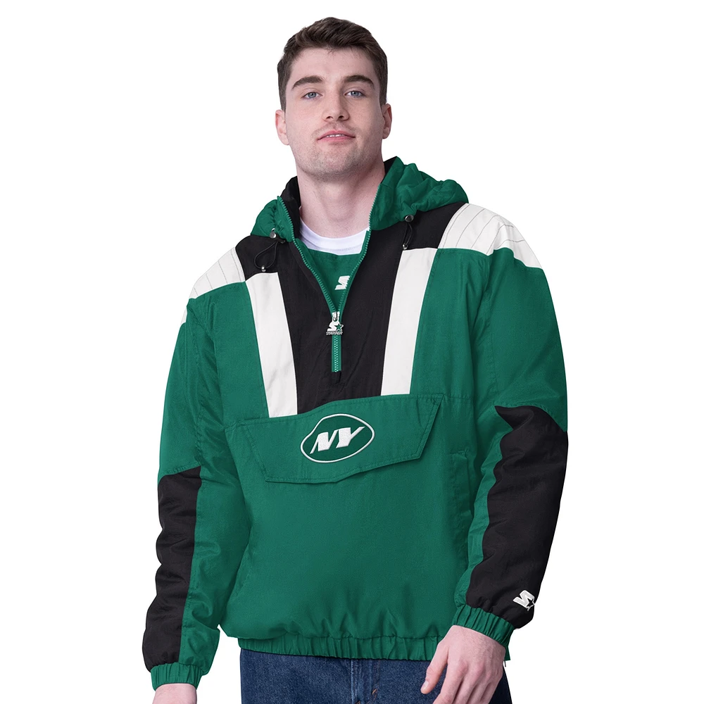 Veste à capuche demi-zippée pour homme Starter Green New York Jets