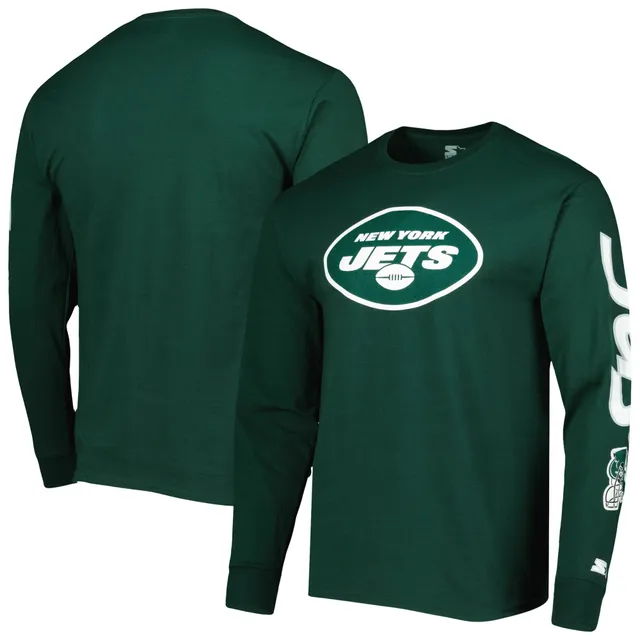 New York Jets New Era Throwback Raglan Long Sleeve T-Shirt - Kelly Green