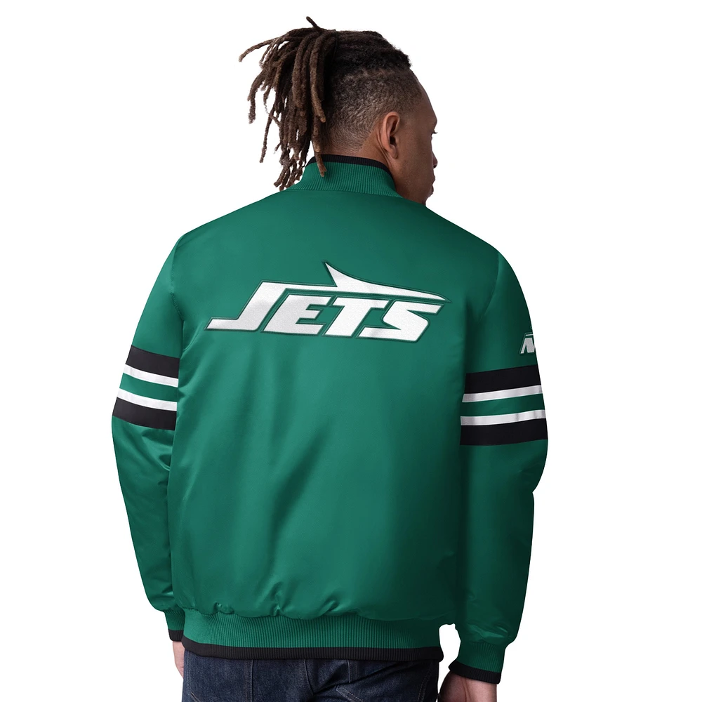 Men's Starter Green New York Jets Scout I Full-Snap Varsity Jacket