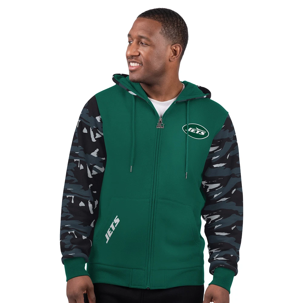 Sweat à capuche zippé pour homme Starter Green New York Jets Thursday Night Gridiron