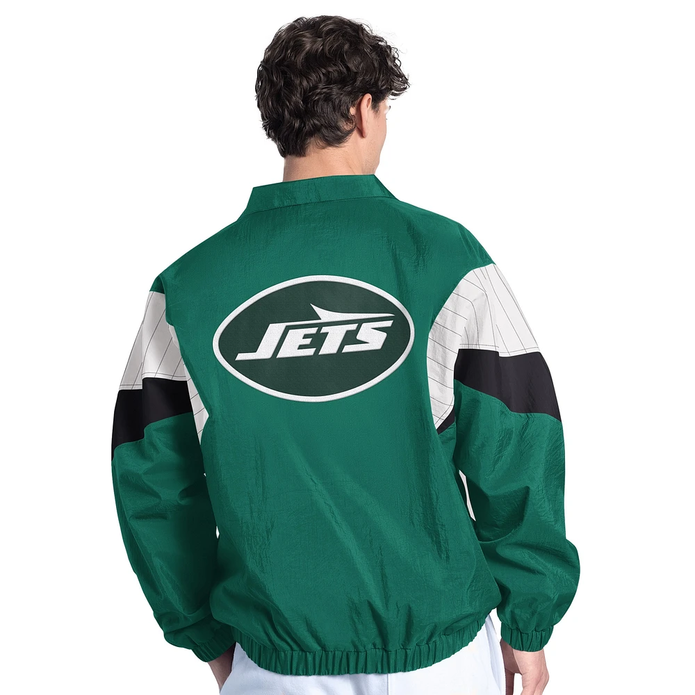 Veste zippée verte Starter pour homme des New York Jets Yard Line