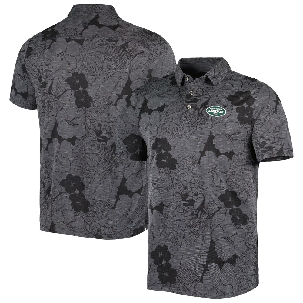 Men's Tommy Bahama Black New York Jets Miramar Blooms Polo