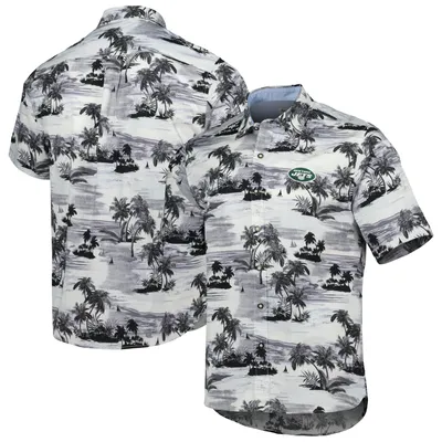 Lids San Francisco 49ers Tommy Bahama Sport Harbor Island Hibiscus Camp  Button-Up Shirt - Black