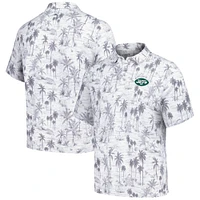 Men's Tommy Bahama Gray New York Jets Cabana Shores IslandZone Tri-Blend Polo