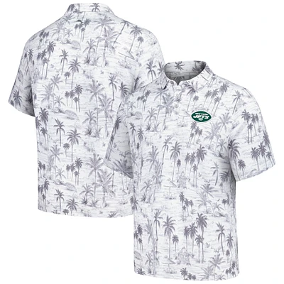 Men's Tommy Bahama Gray New York Jets Cabana Shores IslandZone Tri-Blend Polo