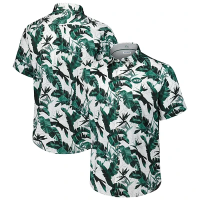 Chemise boutonnée verte Tommy Bahama pour homme New York Jets Sunnyvale Blooms Camp