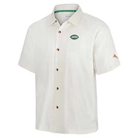 Men's Tommy Bahama White New York Jets Coconut Matchup Camp Button-Up Shirt