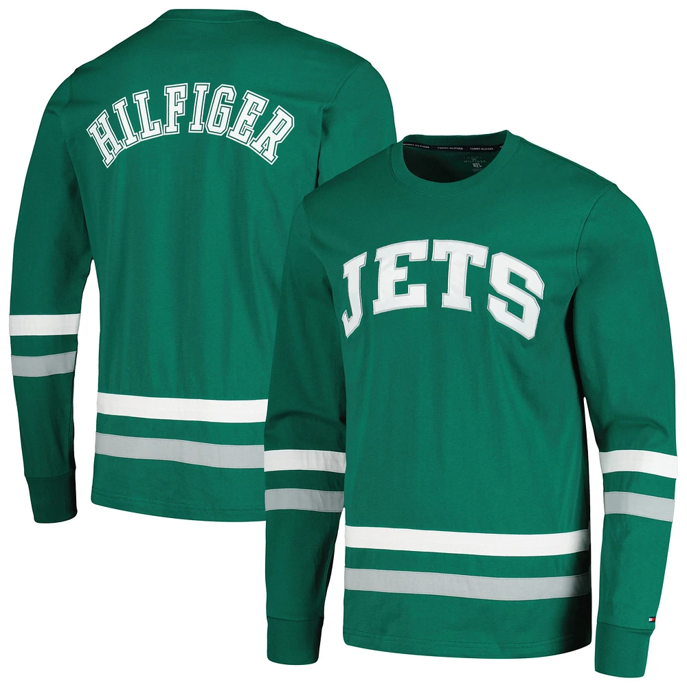 T-shirt à manches longues Tommy Hilfiger vert/gris New York Jets Nolan pour hommes