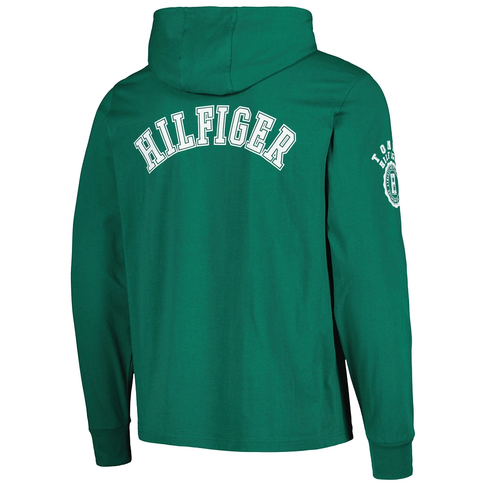 Men's Tommy Hilfiger  Green New York Jets Morgan Long Sleeve Hoodie T-Shirt