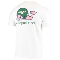 Men's Vineyard Vines White New York Jets Team Whale Helmet T-Shirt