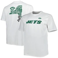 T-shirt blanc pour homme de la collection Hometown Big & Tall des New York Jets Hot Shot