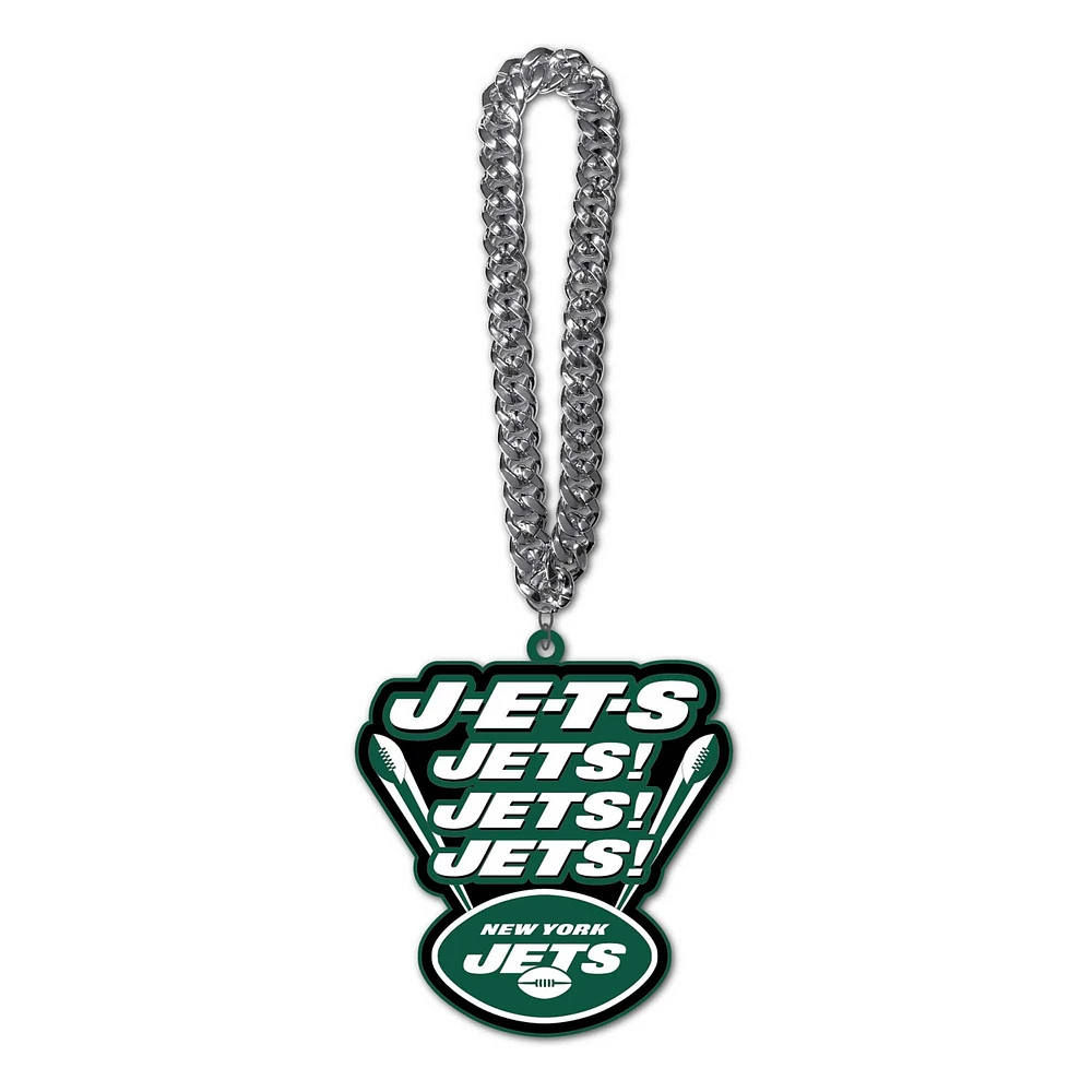 Collier chaîne avec slogan des Jets de New York MOJO