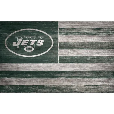 New York Jets 11'' x 19'' Distressed Flag Sign