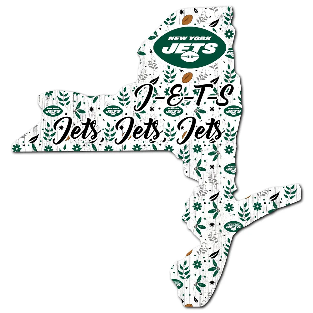 Fan Creations New York Jets Logo Distressed State Sign