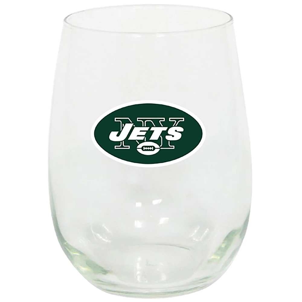 Jets de New York 15oz. Verre à vin sans pied