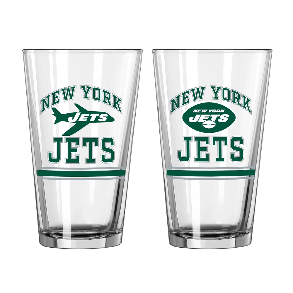 Jets de New York 16oz. Verre à pinte, paquet de deux