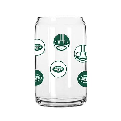 Jets de New York 16 oz. Smiley peut verre