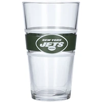 Jets de New York 16 oz. Verre à pinte à rayures