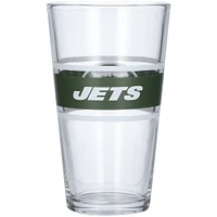 Jets de New York 16 oz. Verre à pinte à rayures