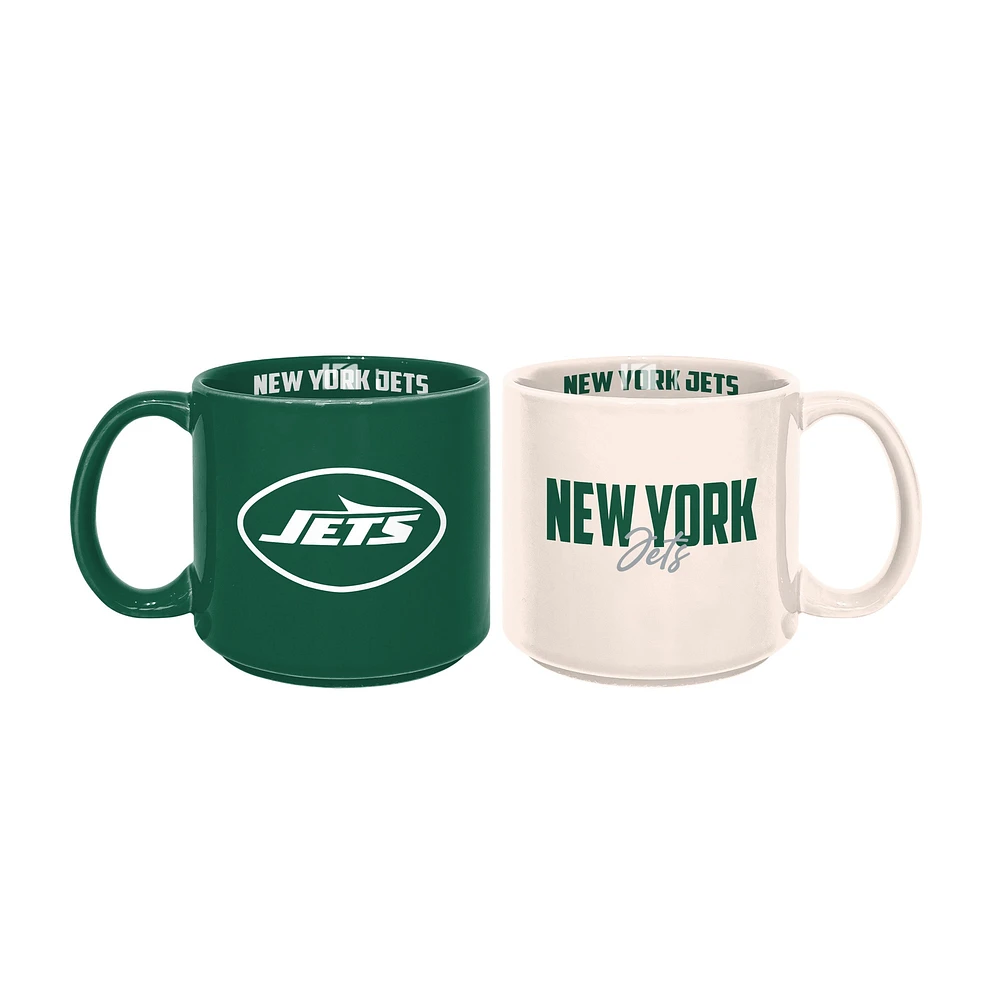 Lot de 2 tasses empilables de 15 oz des Jets de New York