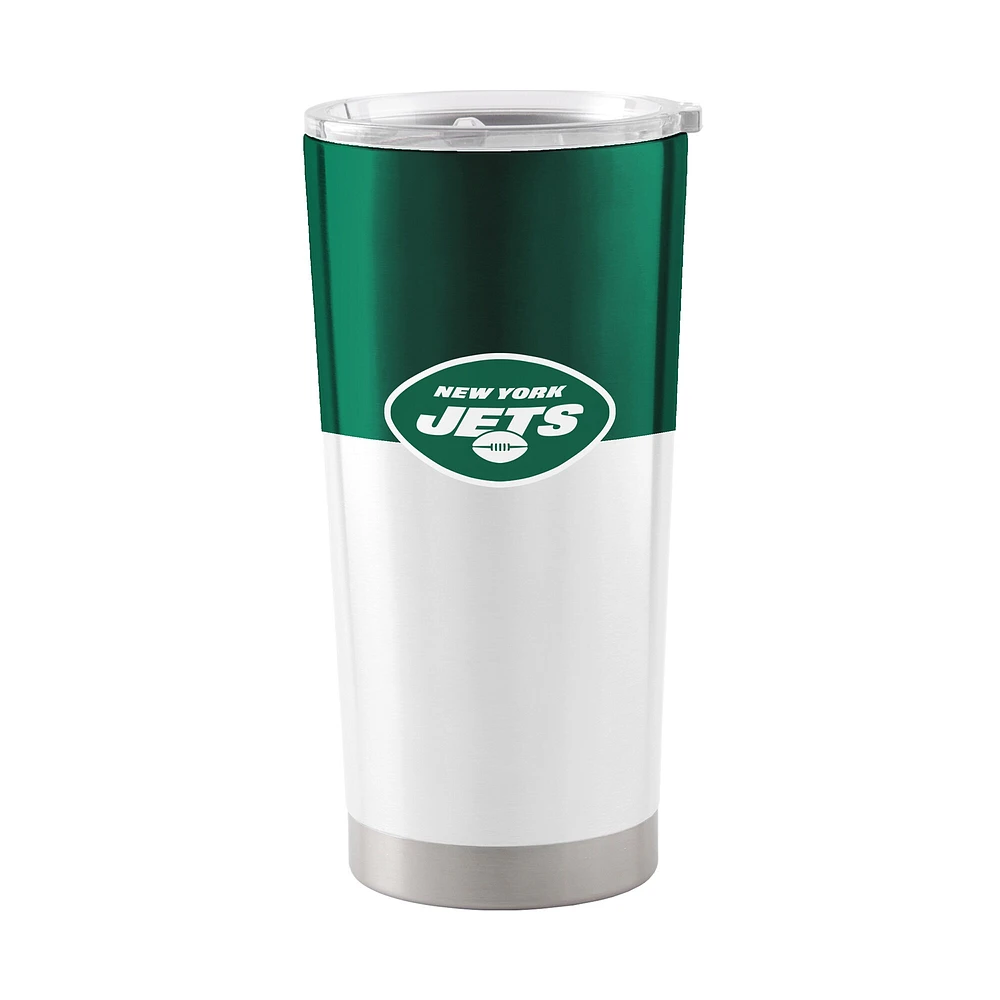 Jets de New York 20 oz. Gobelet en acier inoxydable à blocs de couleurs