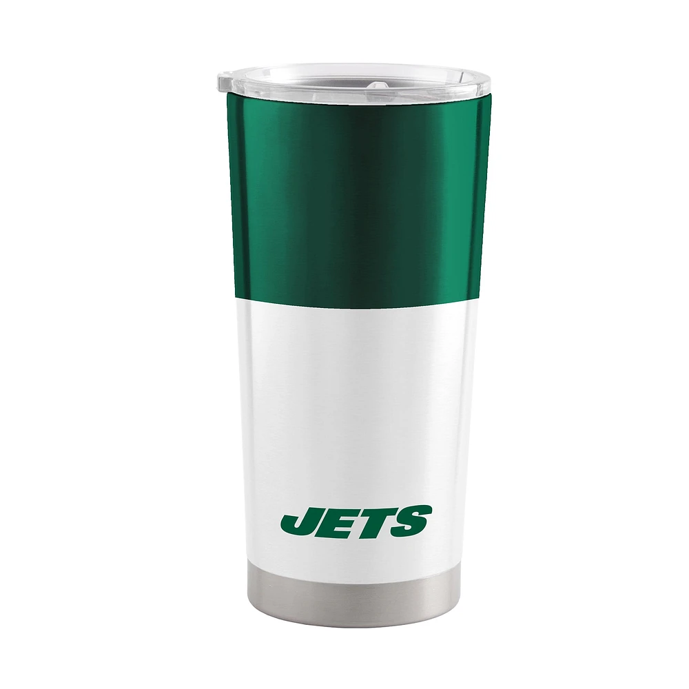 Jets de New York 20 oz. Gobelet en acier inoxydable à blocs de couleurs