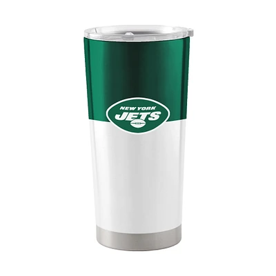 Jets de New York 20 oz. Gobelet en acier inoxydable à blocs de couleurs