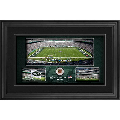 New York Jets Framed 10" x 18" Stadium Panoramic Collage with Game-Used Football - Limited Edition of 500