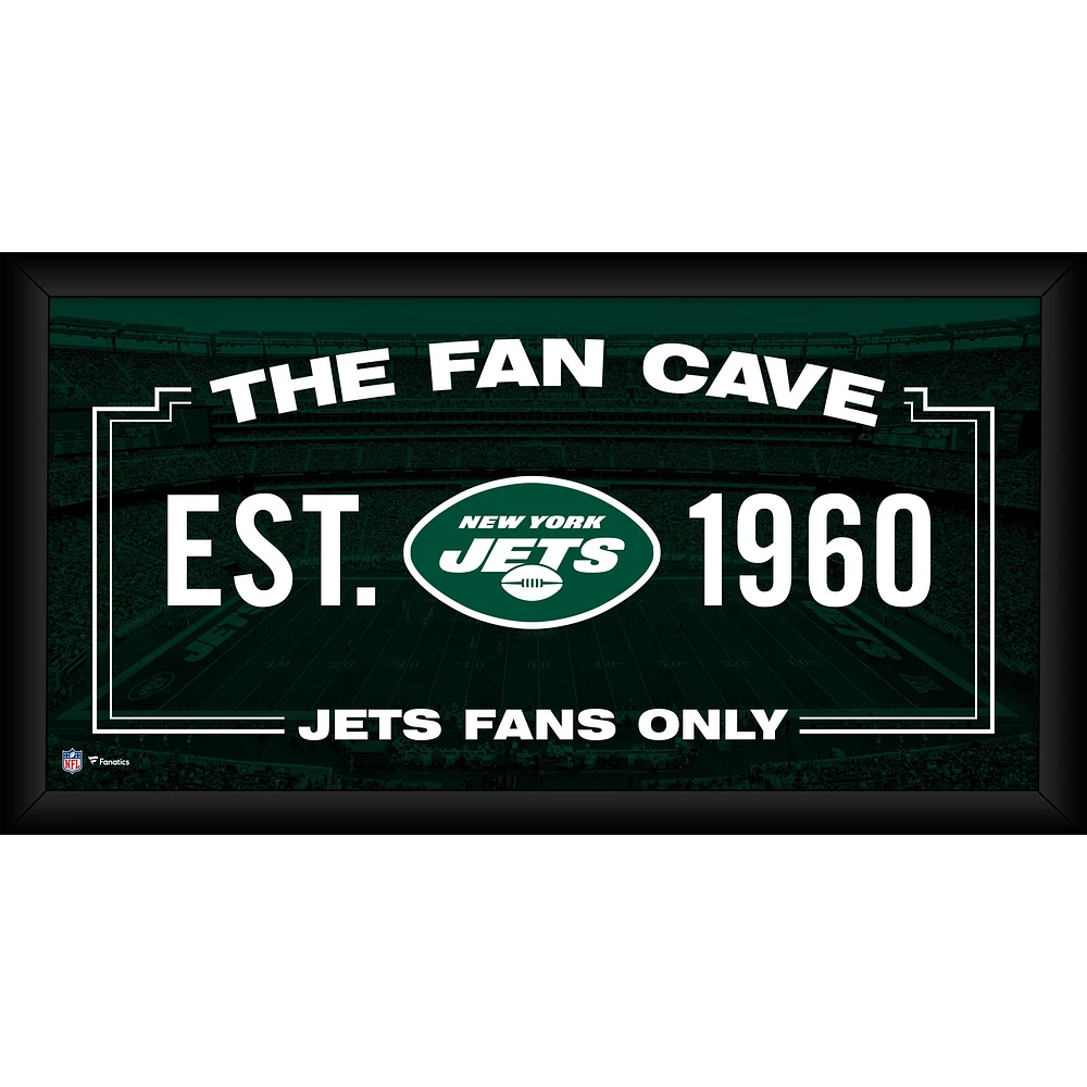 Collage de grottes de fans encadré 10" x 20" des Jets de New York
