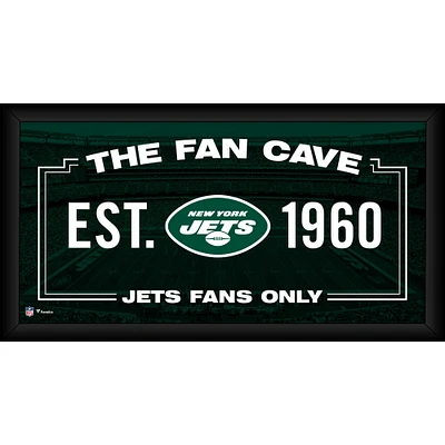 Collage de grottes de fans encadré 10" x 20" des Jets de New York