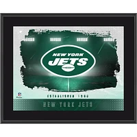 Plaque encadrée avec logo d'équipe horizontal sublimé de 10,5" x 13" des New York Jets