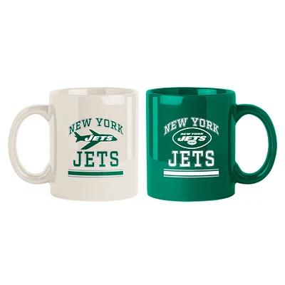 Lot de deux tasses colorées de 15 oz des Jets de New York