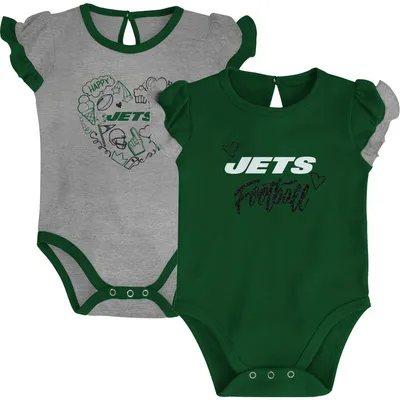 New York Jets Newborn & Infant Too Much Love Two-Piece Bodysuit Set - Green/Black