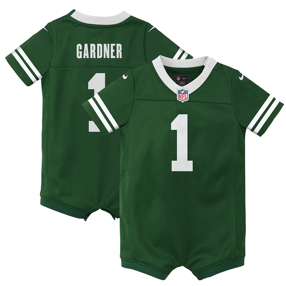 Nike Ahmad Sauce Gardner Legacy Green New York Jets Game Romper Jersey pour nouveau-né et nourrisson