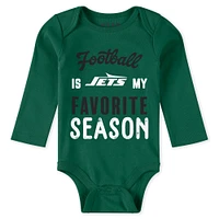 Newborn & Infant WEAR by Erin Andrews New York Jets Three-Piece Turn Me Around Bodysuits Pant Set