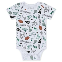 Newborn & Infant WEAR by Erin Andrews New York Jets Three-Piece Turn Me Around Bodysuits Pant Set