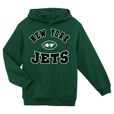 Sweat à capuche en polaire vert pour enfant d'âge préscolaire avec logo de la ville natale des New York Jets