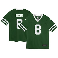 Maillot de match Nike Aaron Rodgers Legacy Green New York Jets pour enfants d'âge préscolaire