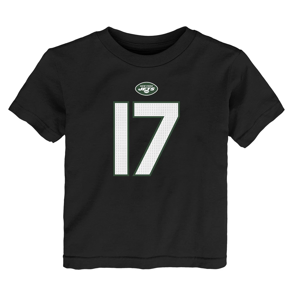 T-shirt Nike Garrett Wilson pour tout-petit, noir, nom et numéro du joueur des New York Jets