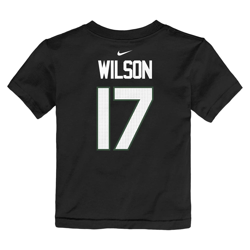 T-shirt Nike Garrett Wilson pour tout-petit, noir, nom et numéro du joueur des New York Jets