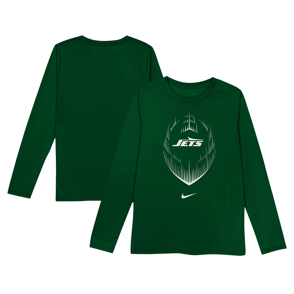 T-shirt à manches longues Nike vert pour tout-petit des New York Jets Legend Icon