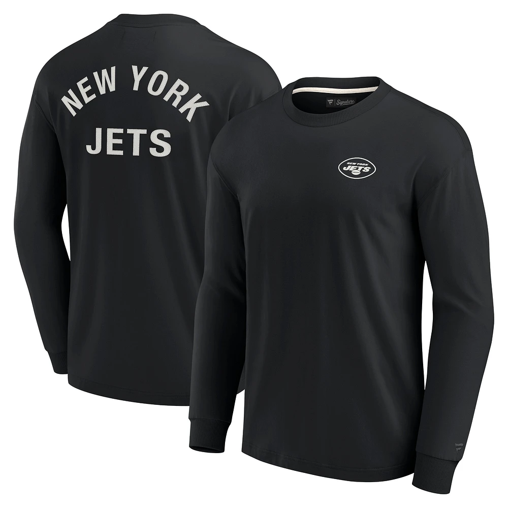 T-shirt unisexe fanatiques noir à manches longues New York Jets Elements super doux